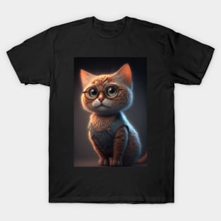 cute cat wearing glasses T-Shirt